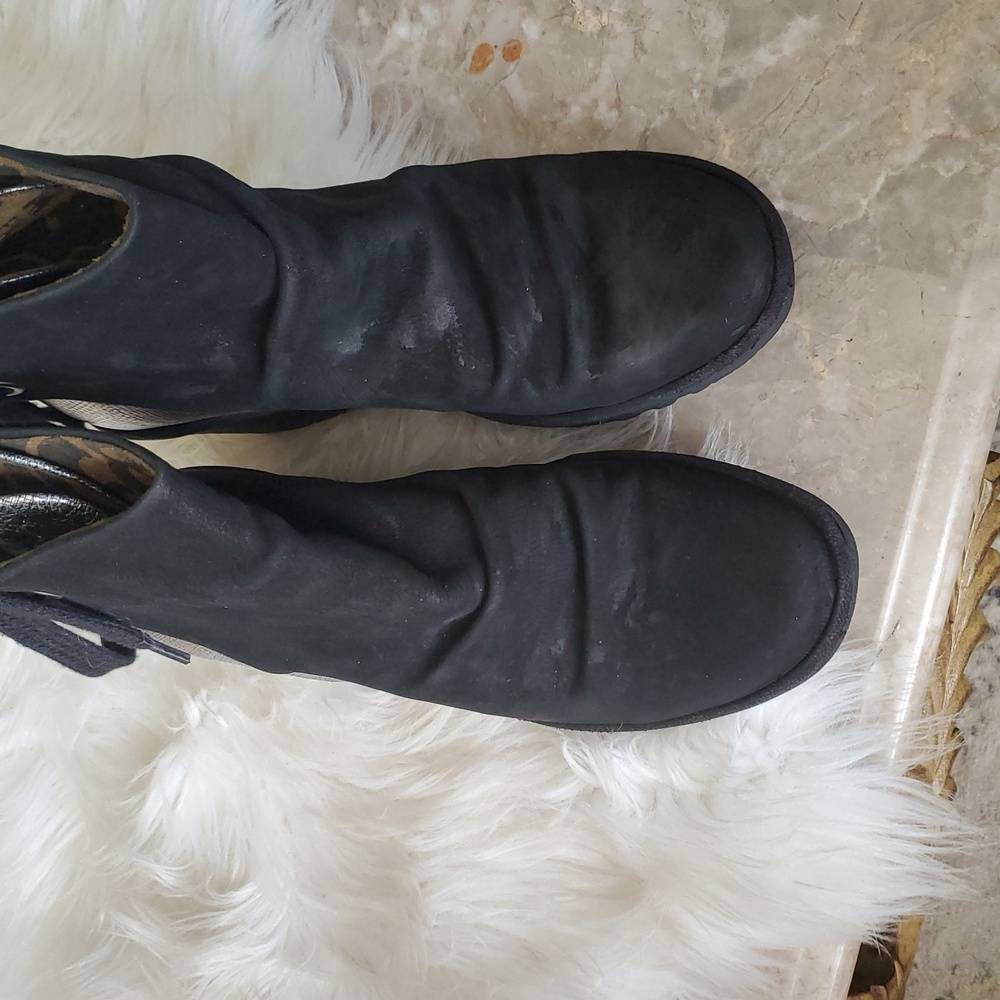 Fly London black silver wedge suade shoe size 39 - Picture 12 of 14